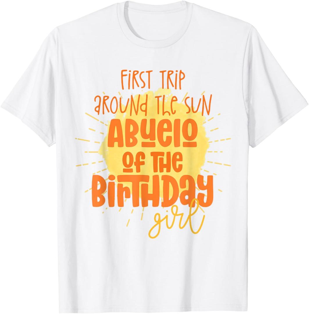 Abuelo Birthday Girl First Trip Around the Sun Galaxy Party T-Shirt