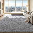 Light Grey 10x14 Area Rugs for Living Room, Fluffy Rug Large Bedroom Carpet