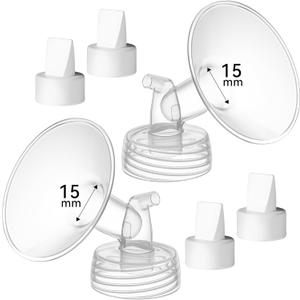 15 mm Flange Compatible with Spectra S2 S1 9 Plus Ameda MYA Motif Luna Cimilre Breast Shield, Duckbill Valves Replacement, Replace Wide Mouth Flange