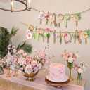 Norme 2 Pcs Wildflower Birthday Party Decorations Banner Metal 3D Flower Happy Birthday Garland Garden Spring Tea Fairy Party Decorations for 16 21st 30th 40th 50th 60th 70th