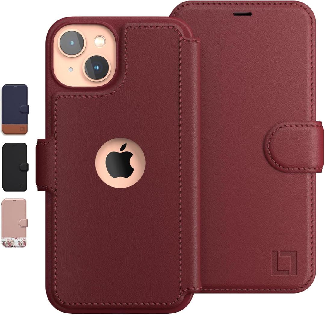 Compatible for iPhone 15 Plus Wallet Case for Women and Men, Case with Card Holder [Slim & Protective] for Apple 15 Plus (6.7), Vegan Leather i-Phone Cover, Cute Phone Case, Burgundy