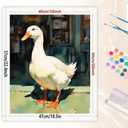 White Duck Paint by Numbers Kit for Adults - DIY Standing Duck Painting on Canvas 16x20In, Acrylic Paint Set, Suitable for Beginners, Art for Home Decoration or Gifts