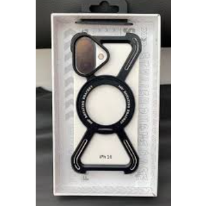 Aluminum Alloy Case for iPhone 17 Pro, Slim Borderless Metal Shockproof Case Magnetic Stand Wireless Charging Cover,Black