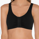 Fruit of the Loom Women's Front Close Sports Bra - Cotton Blend, Easy Fit & Built-Up Support, 36, Black Sport Top Bra
