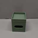 PU Leather Tissue Box Cover Square, Modern Tissue Holder with Storage Valet Tray, Nightstand Decorative Tissues Case, Facial Tissue Box Holder for Bathroom,Bedroom,Livingroom and Office (Light Green)