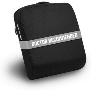 Mind Reader Air-Cloud Seat Cushion, Ergonomic Support for Posture, Pressure Relief, and Pain Reduction, Portable with Washable Cover, Memory Foam, Black, 18"L x 17.5"W x 3"H
