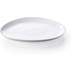 Cotton White Glazed Stoneware Serving Plate, 15"