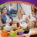 24 Pcs Halloween Bowls 23 oz Disposable Plastic Dessert Holders Halloween Candy Bowl Green Purple Orange Black Snack Bowls for Party Picnic
