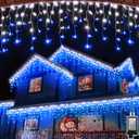 1620LED 164ft Christmas Lights, 360Drops 12 Modes Christmas String Lights Outdoor Dimmable, Waterproof Christmas Decoration Fairy Lights with Timer Memory for Party Patio Window Fence Blue & CoolWhite