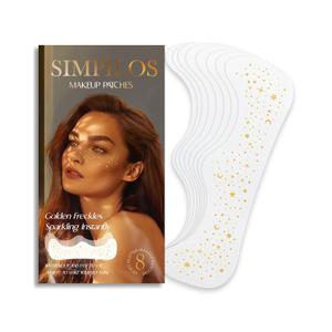 Glitter Freckles Makeup Pathes, Gold Face Sparkle Freckles, Rave Festival Outfit Accessories for Women- 8 Counts