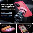 2 x DEERLAMN Magnetic Matte Case for iPhone 11 with Screen Protector, [Compatible with MagSafe][Military Grade Drop Protection] Slim Translucent Shockproof Protective Phone Cover, Hot Pink