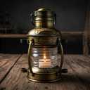 Nautical Anchor Candle Lamp Decorative Hanging Lamp Vintage Style Lantern Brass Antique Lantern 10"