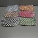 PAZIMIIK Checkered Makeup Bag for Purse Portable Zipper Make Up Pouch Small Cosmetic Case for Travel Accessories (6PCS Colorful)