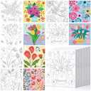 Honoson 6 Pcs 6 Inch Pre Drawn Outline Canvas Paint Kit with Pictures for Adults Paint Party Stretched Canvas Art Boards Set for Adult Beginner(Floral Style)