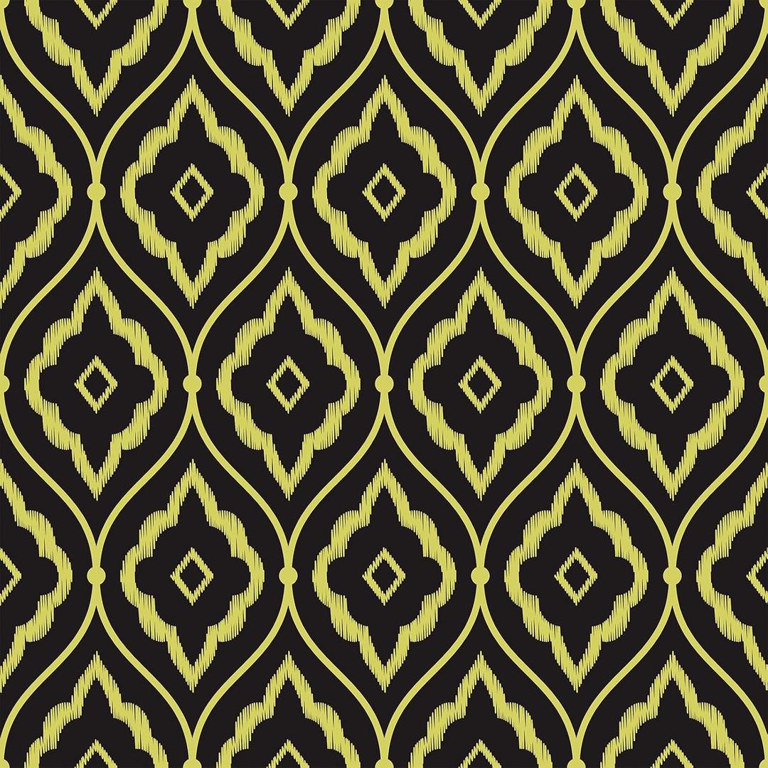 Black and Gold Geometric Wallpaper Peel and Stick Vintage Antique Mid Century Wallpaper for Room Dark Abstract Floral Contact Paper, Prepasted, Removable, Renter Friendly, 12"x118"