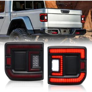 BUNKER INDUST Flush Mount LED Tail Lights Fit for Jeep Gladiator JT 2020-2025, 1 Pair Rear Tail Lamp Brake Light Turn Signal Reverse Running Light Assembly