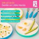 Elk and Friends Kids 7.8 Porcelain White Plates with Silicone Sleeves | Suitable for Babies/Toddlers | Microwave & Dishwasher Safe | Non Slip Dinnerware | Snack Dishes | 4 Pack (Blush/Lilac/Sage/MistyBlue)