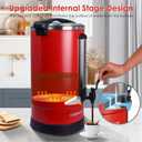 HOMOKUS Commercial Coffee Urn,120 Cup Commercial Coffee Maker,18L Double Wall Stainless Steel Large Hot Coffee Dispenser Hot Water Urn,1500W Quick Brew Electric Coffee Percolator (Red)