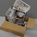 TAILI Sponge Holder with Strong Suction Cup, 4-in-1 Rustproof Sink Organizer - Sink Caddy Holds Sponges, Brushes, Stoppers & Scrapers -Silver