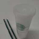 Starbucks 2 Pack Bundle - Reusable Frosted 24 oz Cold Cups with Lid and Green Straw w/Stopper