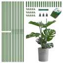 Breeze Touch Garden Trellis for Climbing Plants Outdoor, 30 Pack 17" Tomato Stakes Set with Clips & Connectors,Garden Plant Stakes, Tomato Frame, Cucumber Trellis for Raised Bed & Potted Plants