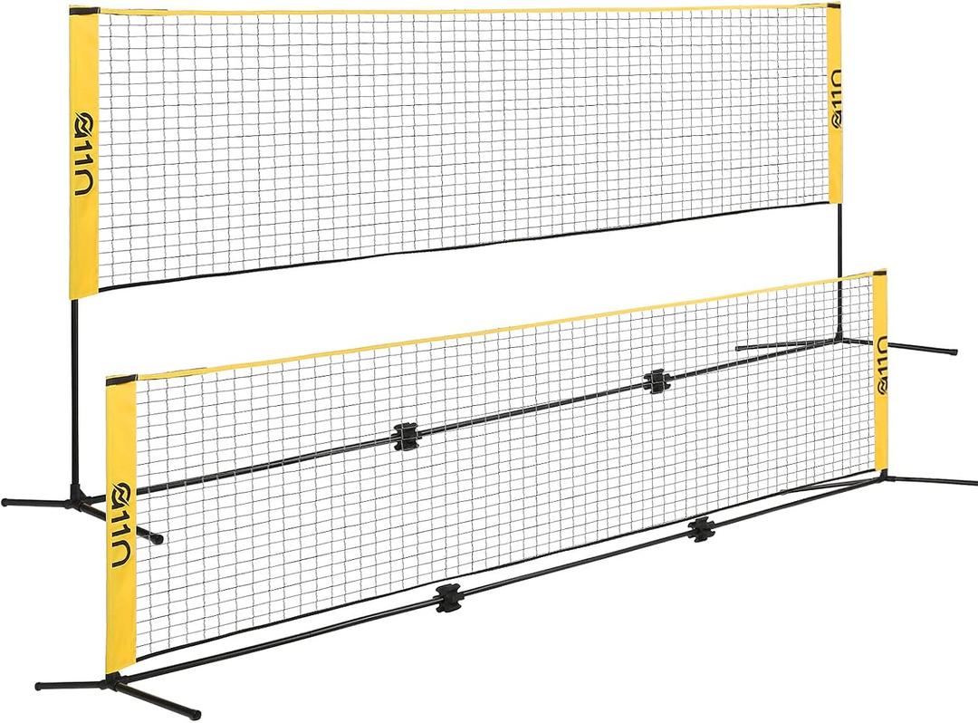 A11N SPORTS Badminton Net - Height Adjustable Volleyball Net for Junior Tennis, Soccer Tennis & Kids - Portable Driveway Pickleball Net for Indoor & Outdoor, 14ft Wide