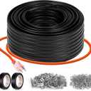 80FT Heat Tape for Water Pipes, -40F Deicing Heating Cable, Freeze Protected Water Pipe Heating Cable, Heated Water Hose, Plumbing Fixtures, 120V 5W/ft Plumbing Fixtures (Black)