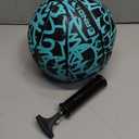 AND1 Fantom Graffiti Rubber Basketball - Streetball for Indoor and Outdoor Use, Deep Channel Construction and Durability (29.5 W/ Pump, Mint)