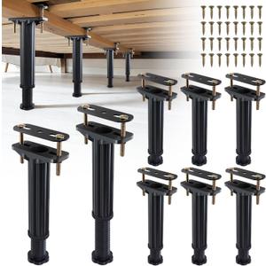 YHK 8PCS Adjustable Height Bed Support Legs 7.8-13.0inch, Heavy Duty Bed Frame Support Legs for Bed Slat and Frame, Plastic Bed Frame Support Replacement Bed Support Reinforcement Parts