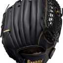 Franklin Sports Field Master Baseball + Softball Glove - Field Master Adult + Youth Baseball + Softball Mitt - Men's + Women's Gloves - Right Hand Throw (Black)