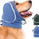 MIGOHI Soft Dog Ear Muffs Noise Protection,Ear Covers for Dogs,Dog No Flap Ear Wrap for Hematoma,Calming Hoodie Quiet Ears Head Warps for Dogs Grooming,Bath,Thunderstorms,Firework,XL,Blue