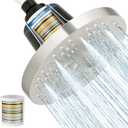 SR SUN RISE Filtered Shower Head with Filters, 20-Stage Shower Head Filter for Hard Water, High Pressure Showerhead with Easy-Replace Cartridge to Remove Chlorine (7-Inch, Brushed Nickel)