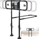 Bed Rails for Elderly Adults Safety, Sturdy Beds Assist Rail for Seniors; Adjustable Beds Rail Stable Bed Cane Guard with Extended Handle Bar - Fit King Queen Full Twin Bed