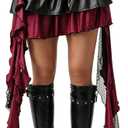 SOLY HUX Y2k Women's Faux Leather Plaid Ruffle Mini Skirt Low Waist Asymmetric Hem Outing Skirts (Black, M)