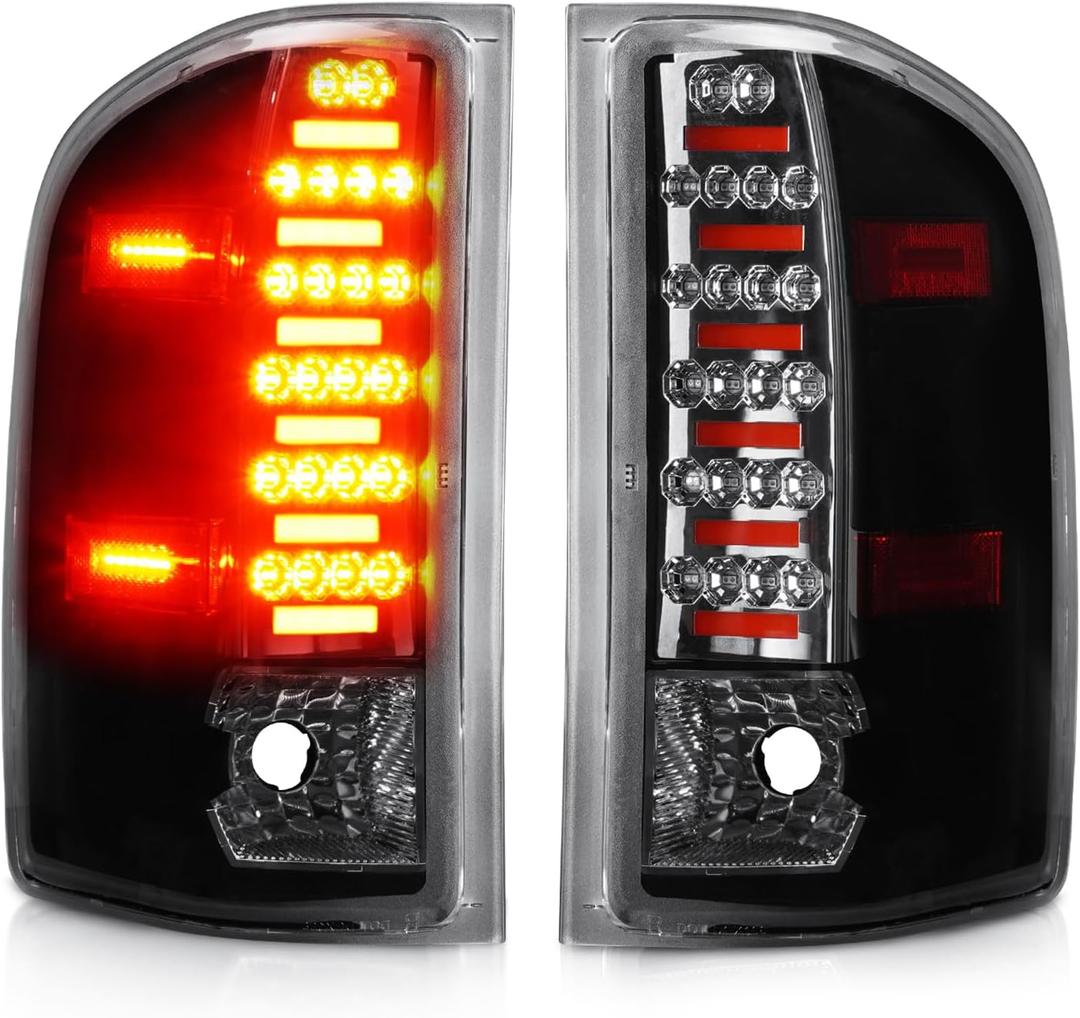 Tail Lights [LED Kit] Fit for Chevy Silverado 1500 2500 HD 3500 HD 2007-2014, for GMC Sierra 3500 HD 2008-2014 with Dual Wheel Only, Rear Brake Lamp Taillights Assembly, Clear Lens