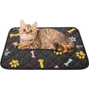 SPXTEX Dog Crate Pads Dog Pee Pads Rugs Washable Dog Pads, Non Slip Puppy Pee Pads for Small Dogs, Waterproof Pet Pad Rug, Dog Whelping Training Pads for Dogs, 2 Piece, 20"x30" Black