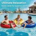Funscape Large Inflatable Pool Float Rings for Adults Kid, 3 Pack 44" Swim Floaties Tube W/Handles, Summer Tanning Water Floating Lounge, Outdoor Beach Lake River Swimming Toy Pool Party Family Set 1