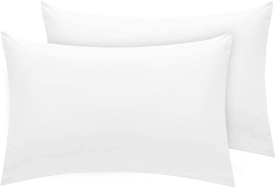 Pillow Cases King Size 2-Pack – Soft Brushed Microfiber – Envelope Closure – Perfect for Hospitals, Hotels, Guest Rooms – Oeko-TEX Certified, 20x40 Inches (White)