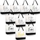 10 Pieces Bridesmaid Tote Bags, Bridesmaid Gift Bags Wedding Canvas Tote Bag with Zipper Bride Bridesmaid Bags for Wedding Bridal Shower Bachelorette Proposal Party Favor Present