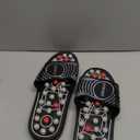 BYRIVER Foot Reflexology Tools Pressure Point Massage Mat Slippers Slides Sandals Shoes, Back Knee Feet Arch Heel Pain Tension Relief Products, Relaxation Gifts for Mom Dad Parents(02L) (L-Men(9.5-10.5), Black Spring Slippers)