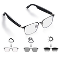 Smart Glasses, Polarized Sunglasses, Bluetooth Glasses for Women Men, Remote Shooting Voice Assistant Microphone, Open Ear Headphone Speaker for Android/iOS Music/Driving/Fishing UV Protection
