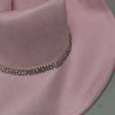 Keilin Rhinestone Cowgirl Hat Disco Cowboy Hat Felt Western Nashville Bachelorette Party Hat for Teens and Adults (6 3/4-7 3/8, Pink)