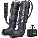 Sequential Leg Compression Massager for Circulation : Full Leg Air Compression Boots for Massage Therapy & Fatigue Relief - 9 Intensity, 6 Modes, 3 Timers for Athletes, Runners, Gym (Medium)