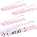 4 Pack Mahjong Racks with Pushers Clear Pink Acrylic Silver Glitter Design American Majiang Tile Racks Imports Accessories Racks with Built-in Pushers(Pink Transparent)
