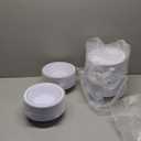 BESTVIP 200 Pack Plastic Bowls with Silver Rim, 12 oz Disposable Soup Bowls, Heavy-duty Dessert Fruit Bowl for Party, Wedding, Christmas, Dinner Catering