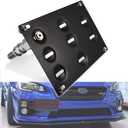 JDM Style Front Bumper Tow Hook License Plate Mounting Bracket Holder Adapter Relocator for 2013-2021 Scion FR-S Subaru BRZ(Black)