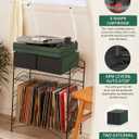 Record Player for Vinyl with External Speakers Belt-Drive Turntables for Vinyls Records Dual Stereo Speakers LP 3 Speed BT Wireless AUX-in Headphone Auto Stop New Sleek Stylish Dark Matte Green