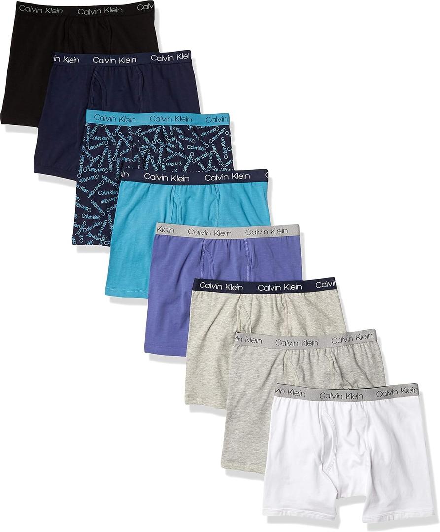 Calvin Klein Boys' Underwear Eight Pack Boxer Briefs Basics Value Pack (Large)