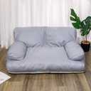 Pet Dog Cat Sofa and Chair PU Leather,Couch Soft Calming Pet Beds for Medium Small Cats and Dogs,Pet Furniture Cat Beds (Gray, Medium)