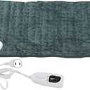 Soft Plush Back Electric Heating Pad with 6 Levels Rapid Heat, 60x30cm, Ideal for Home, Office, Travel & Business Trip (US Plug 110V)